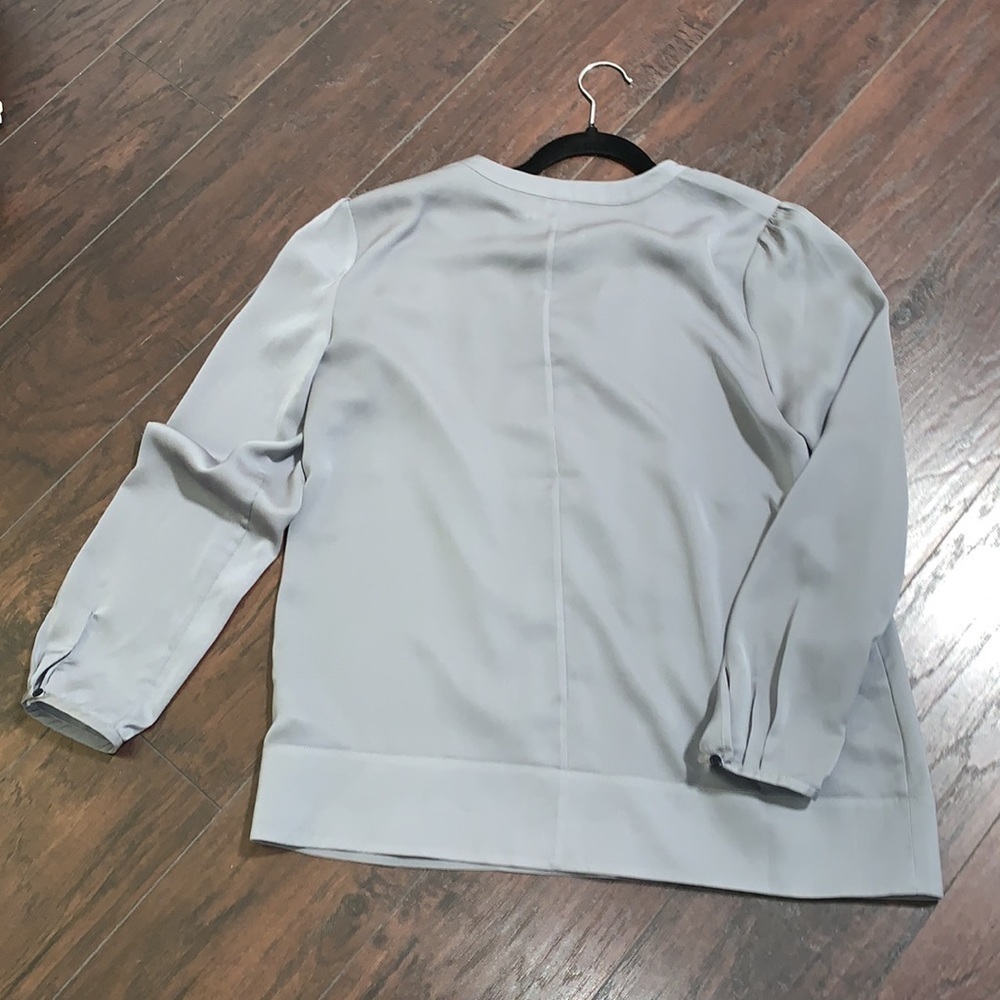 J. Crew Gray Blouse with Black Lace, sz Medium - Picture 13 of 16